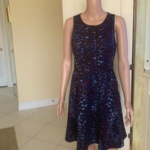 Guess size 6 abstract design fit, and flare dress